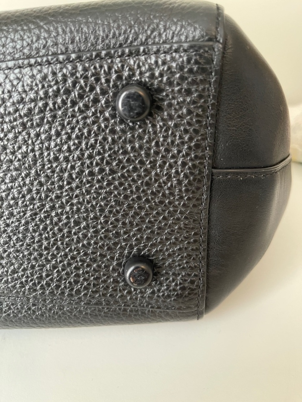 Black Leather Satchel Tote - Picture 8 of 10